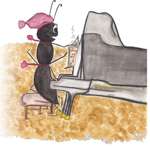 Chloe at the piano